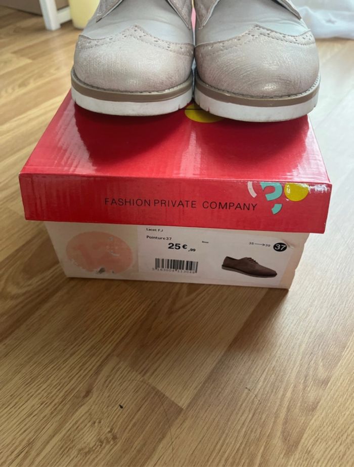 Chaussures derby femme - Rose poudré - Pointure 37 - Idéales rentrée - photo numéro 4