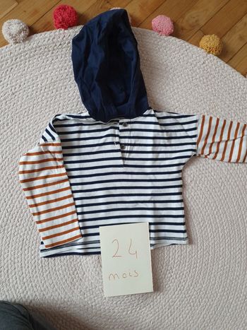 tee shirt manche longue mariniere 2ans