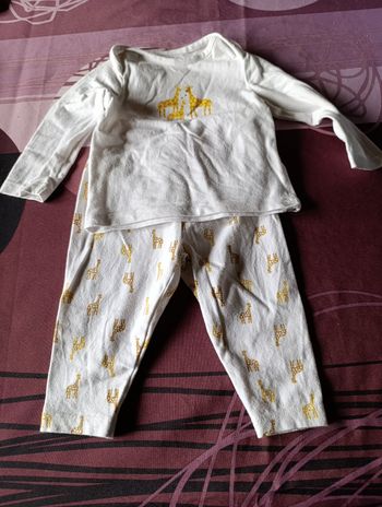 Ensemble blanc, avec girafe, Baby, 6 mois 