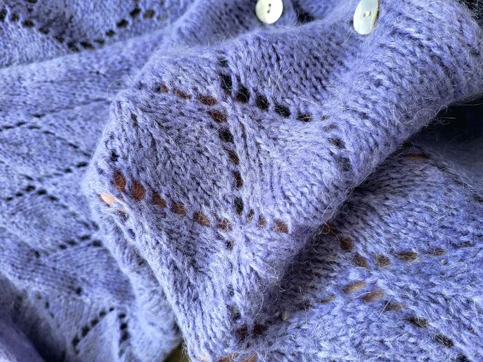 Gilet en laine mohair lila - photo numéro 7
