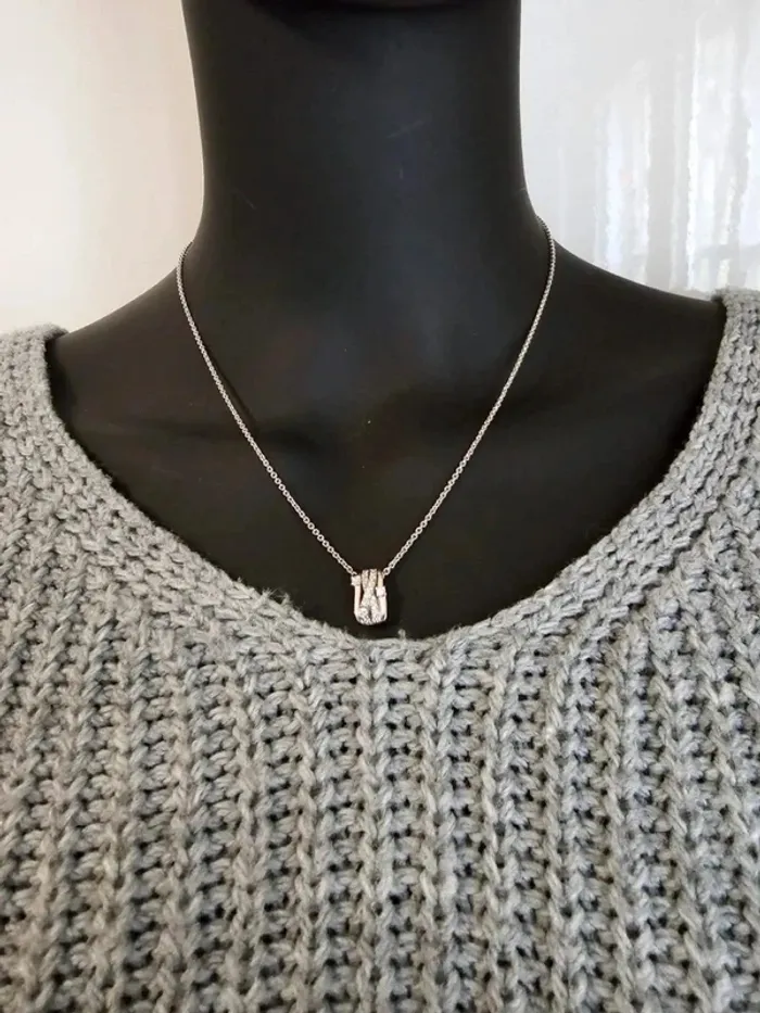 Élégant Collier Femme Fantaisie Argenté - Chic & Tendance