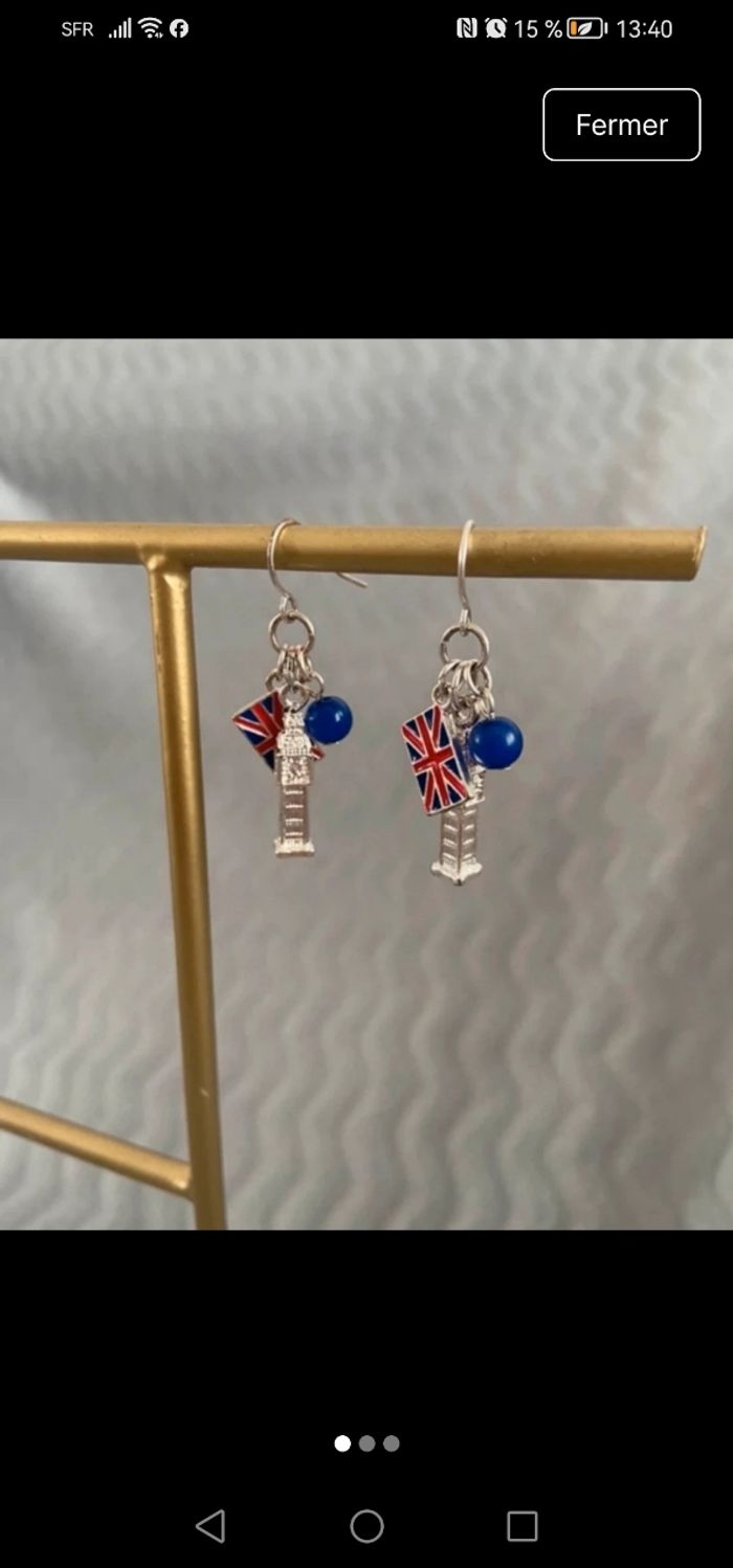 Paire de boucles d’oreilles pendantes Londres - photo numéro 1