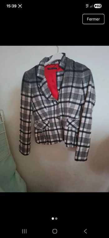 Veste printemps a carreaux taille s