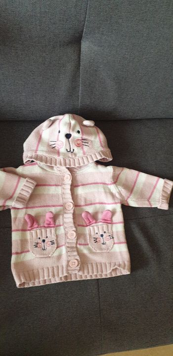 Gilet à capuche rose tiny little 3/ 6 mois