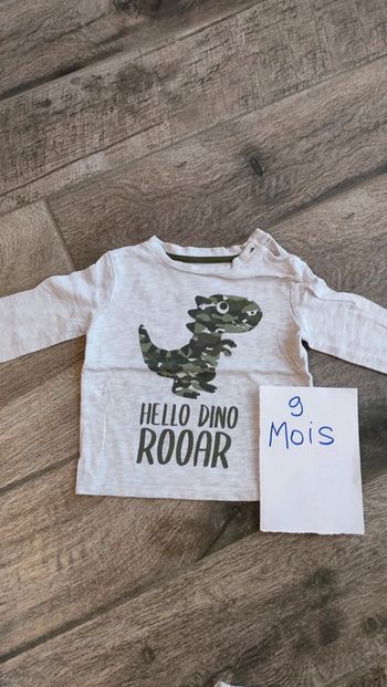 T-shirt manches longues motif dinosaure