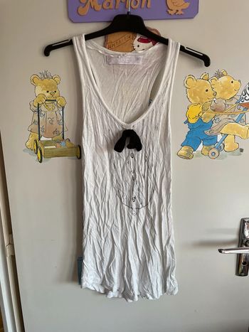 Débardeur blanc à motifs, taille S, marque Zara