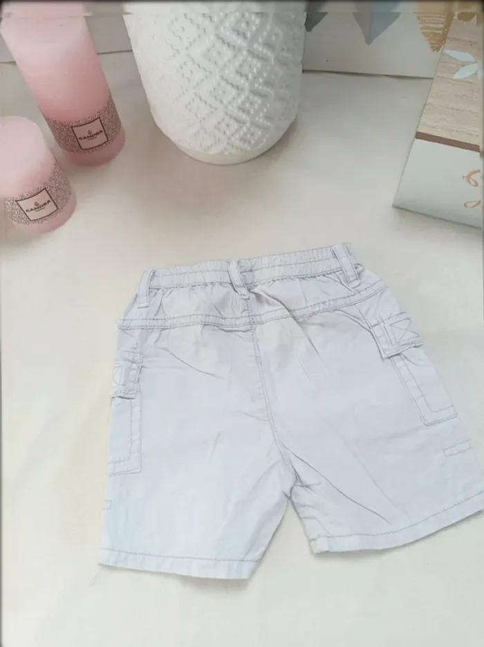 Short gris clair Super U garçon 6 mois - photo numéro 3