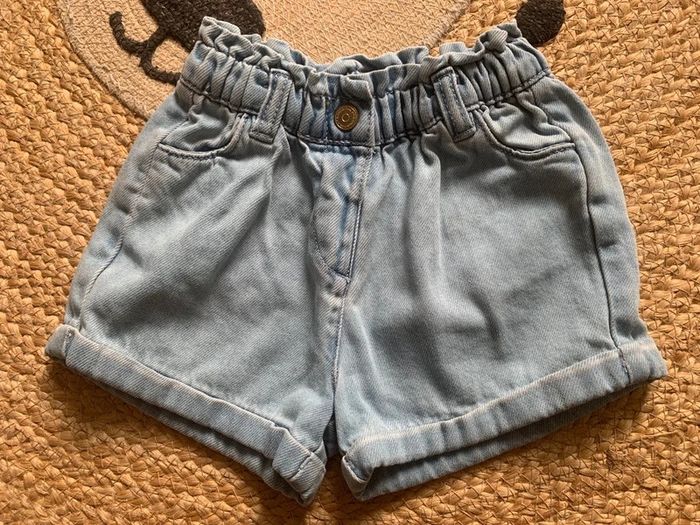 Short paperbag fille jeans denim bleu clair TAO tape à l’œil 24 mois 2 ans - photo numéro 2