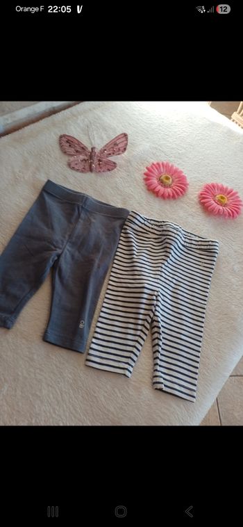 Lot de 2 leggings bébé taille 3 mois