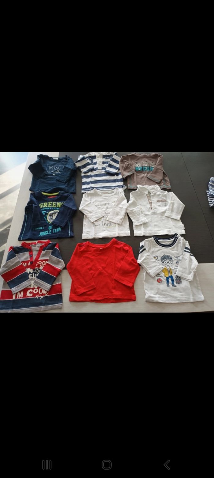 Lot 30 tee shirts manches longues garçon 3 mois - photo numéro 2