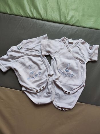 Lot de 2 body "j'aime maman" "j'aime papa"