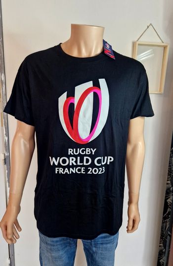 Rugby World Cup France 2023 T-shirt Noir Droit Homme L Sport