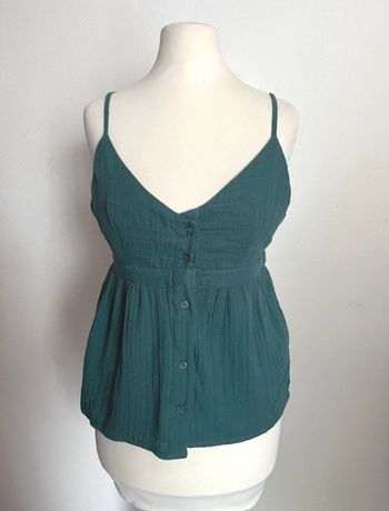 Top, débardeur bretelles ajustables vert taille XL 100 % coton