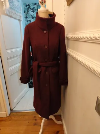 Manteau long laine mélangée Véro Moda bordeaux S