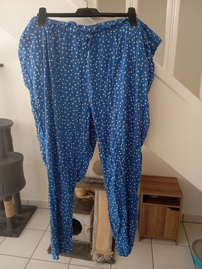 Pantalon bleu pois blanc Léger - photo numéro 2
