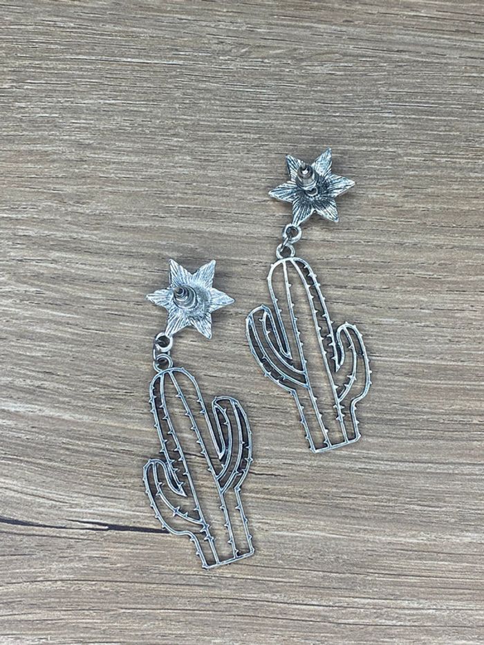 Boucles d’oreilles cactus acier - photo numéro 4