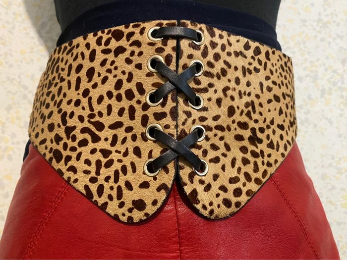 Ceinture corset mango cuir taille unique