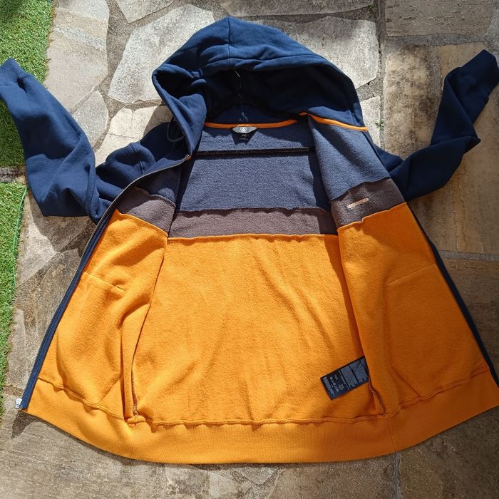 Veste Gilet Full Zip Volcom à capuche Neuf taille M Bleu marine Camel et Gris logo brodé - photo numéro 7