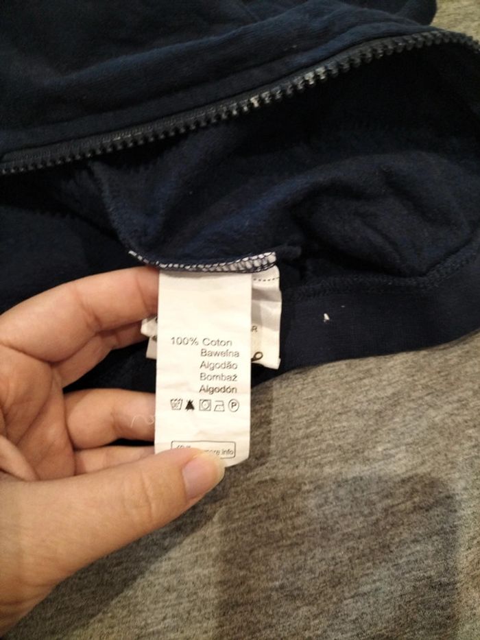 Gilet sweat bleu marine 12mois - photo numéro 4