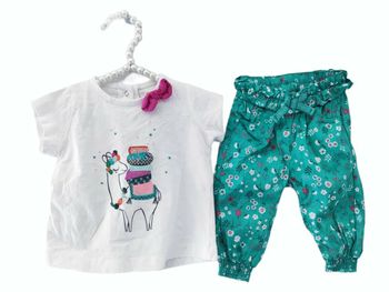 3 mois bébé fille ensemble ete teeshirt dpam et pantalon tape a l'oeil