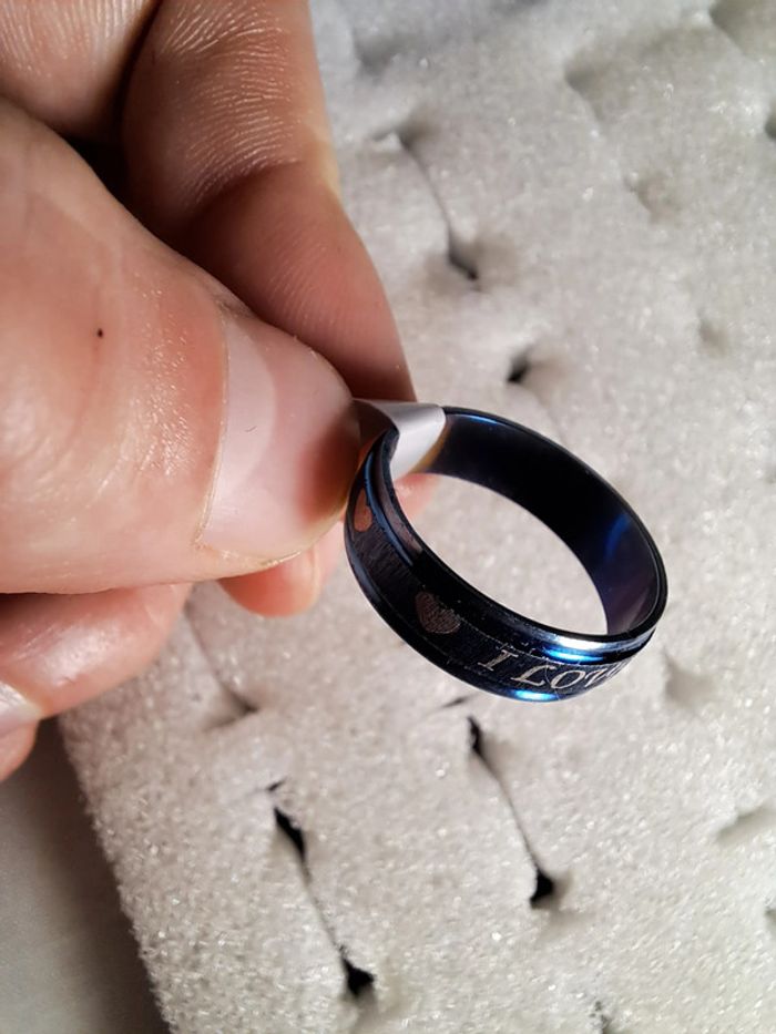 Bague acier inoxydable motifs - photo numéro 3