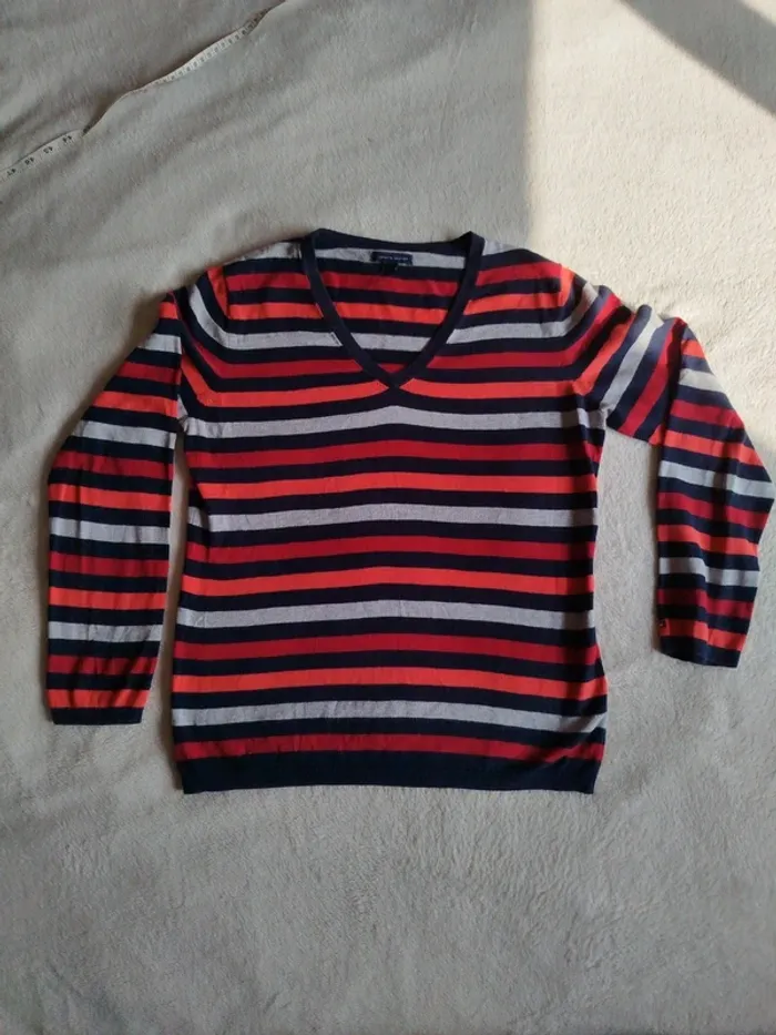 Pull vintage rayé Tommy Hilfiger taille M - photo numéro 3