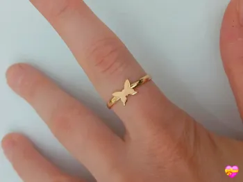 Bague dorée tendance en acier inoxydable