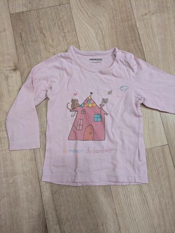 Tee-shirt manches longues rose 18 Mois