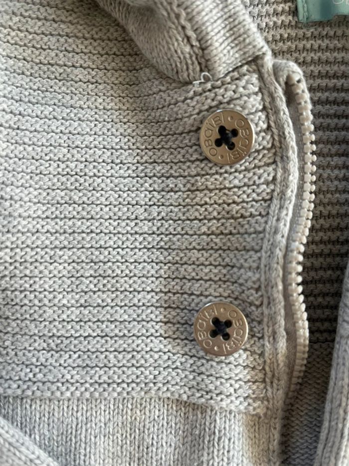 Gilet à capuche gris marque Obaïbi taille 23 mois - photo numéro 5