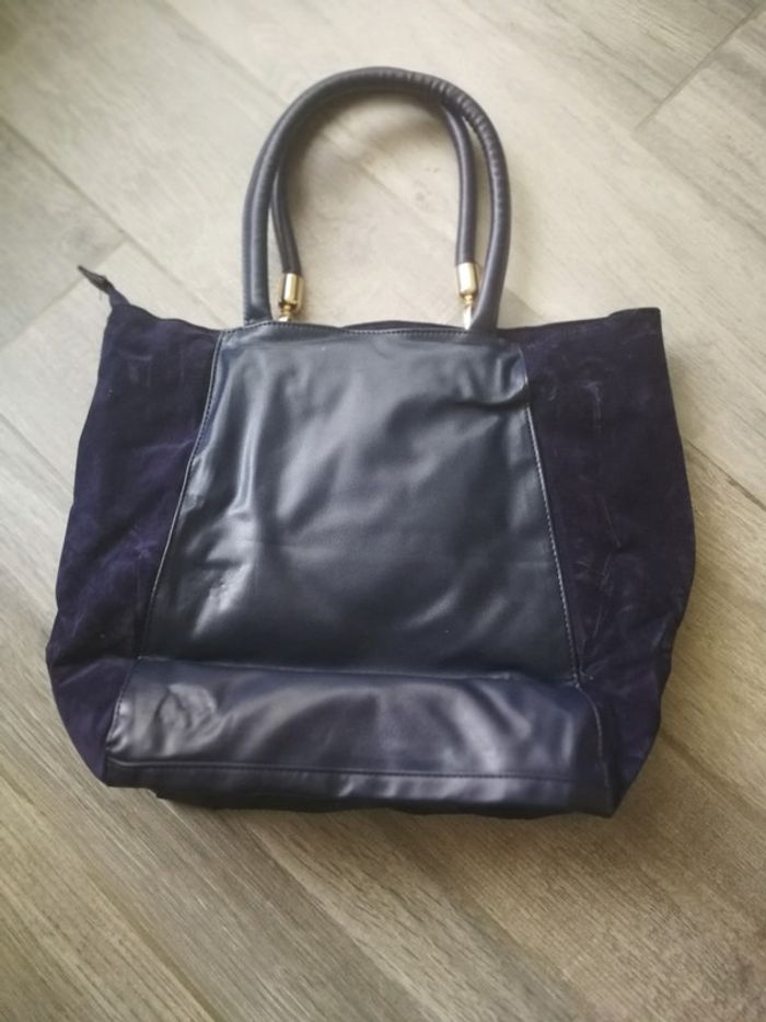 Sac cabas matelassé bi matière neuf - photo numéro 3