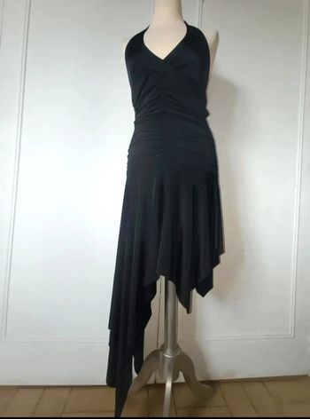 💎robe  dos nu satiné femme y2k noir élégante tendance vintage taille unique ADC esprit