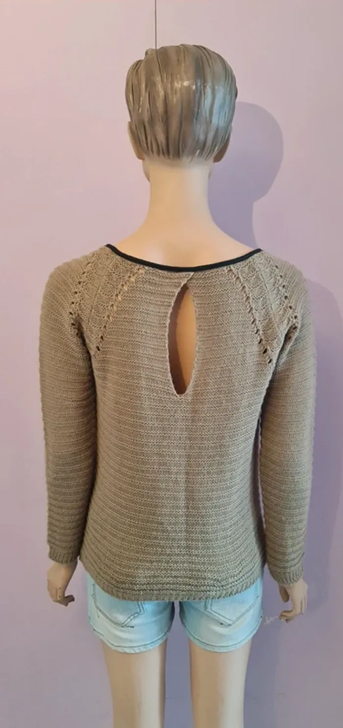 Pull femme en laine marron - photo numéro 4