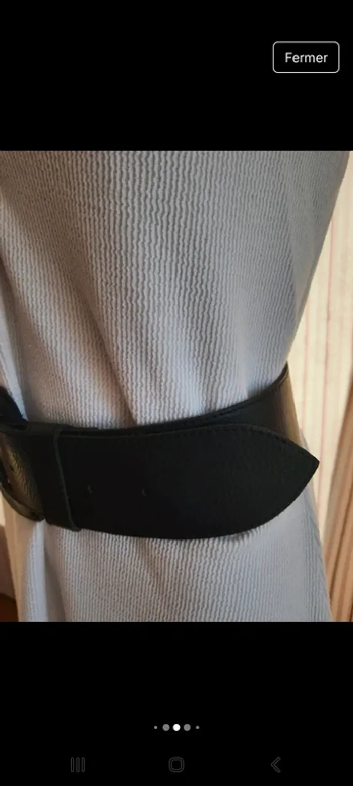 Ceinture en cuir noir Bradbury 80cm Handmade - photo numéro 6