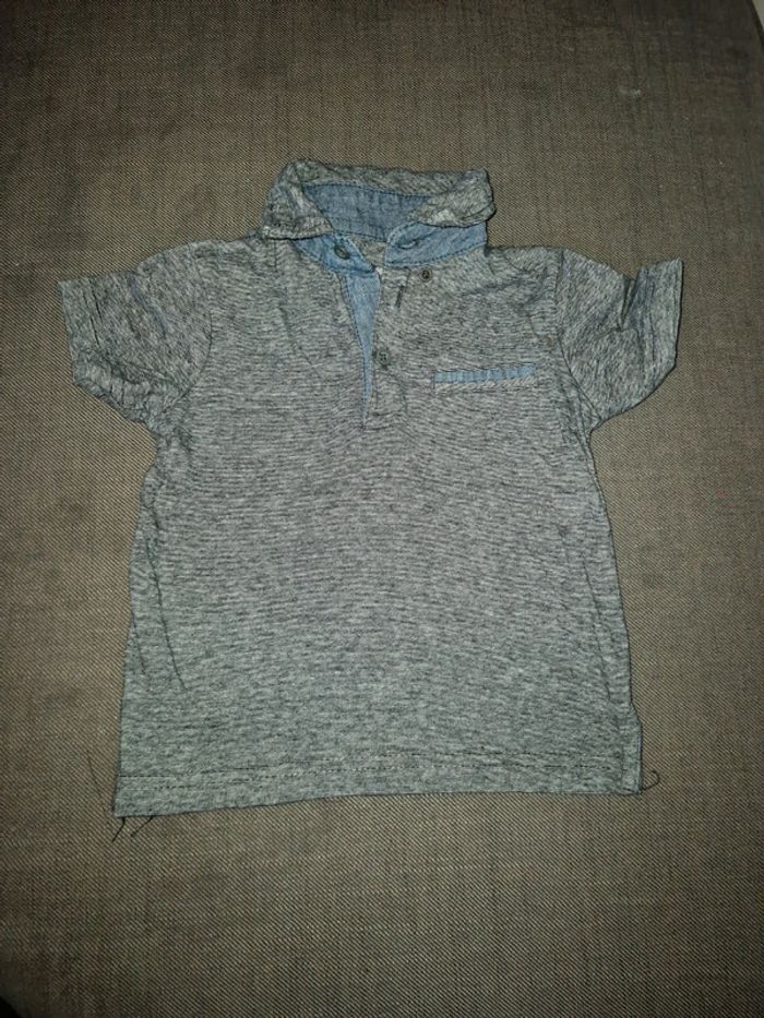 Lot tee-shirt polo gris et à rayures - photo numéro 4