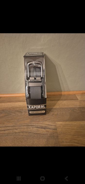 Ceinture homme cuir gris ajustable réversible 