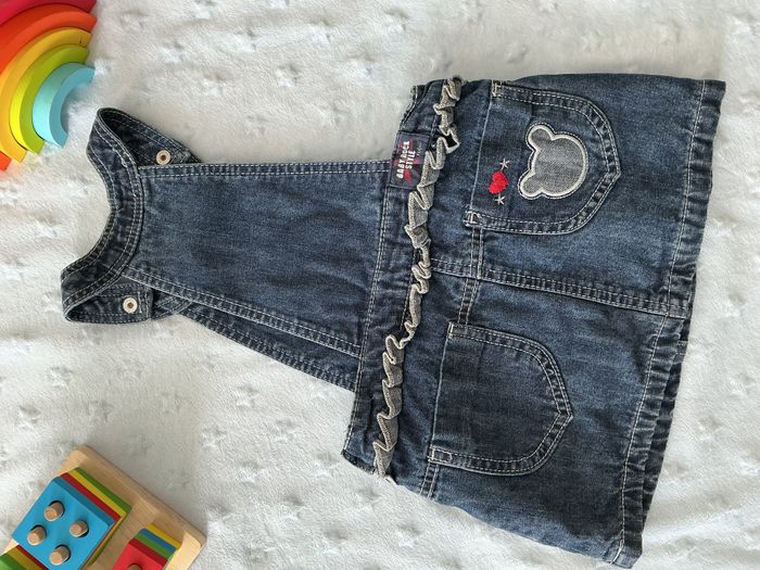 robe salopette en jean bleu poches cotés 12 mois tissaia - photo numéro 8