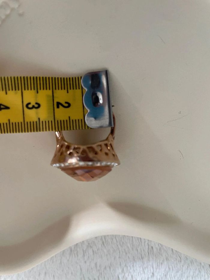 Bague pierre et strass en acier inoxydable. - photo numéro 3