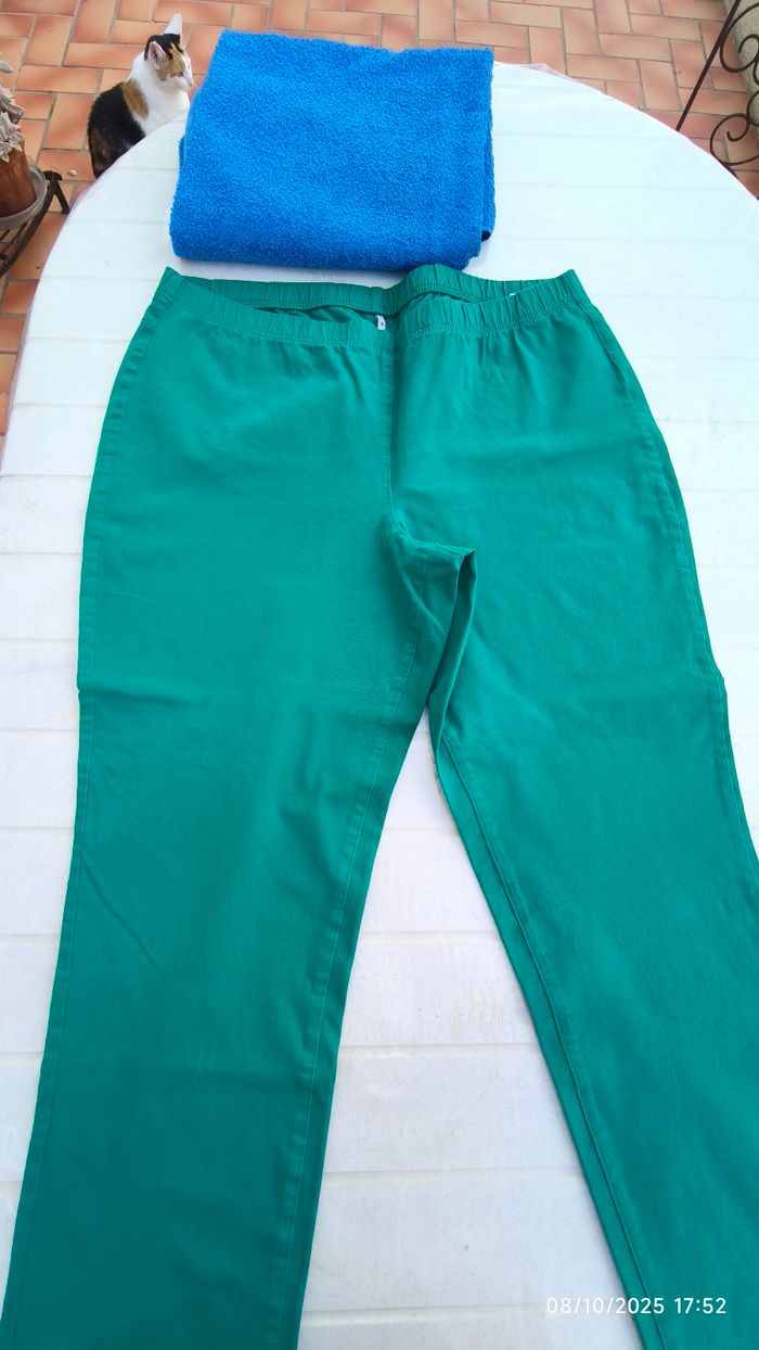 Pantalon Tregging émeraude T. 54 - photo numéro 2