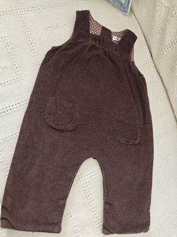 Combinaison fille marron velour 6 mois 
