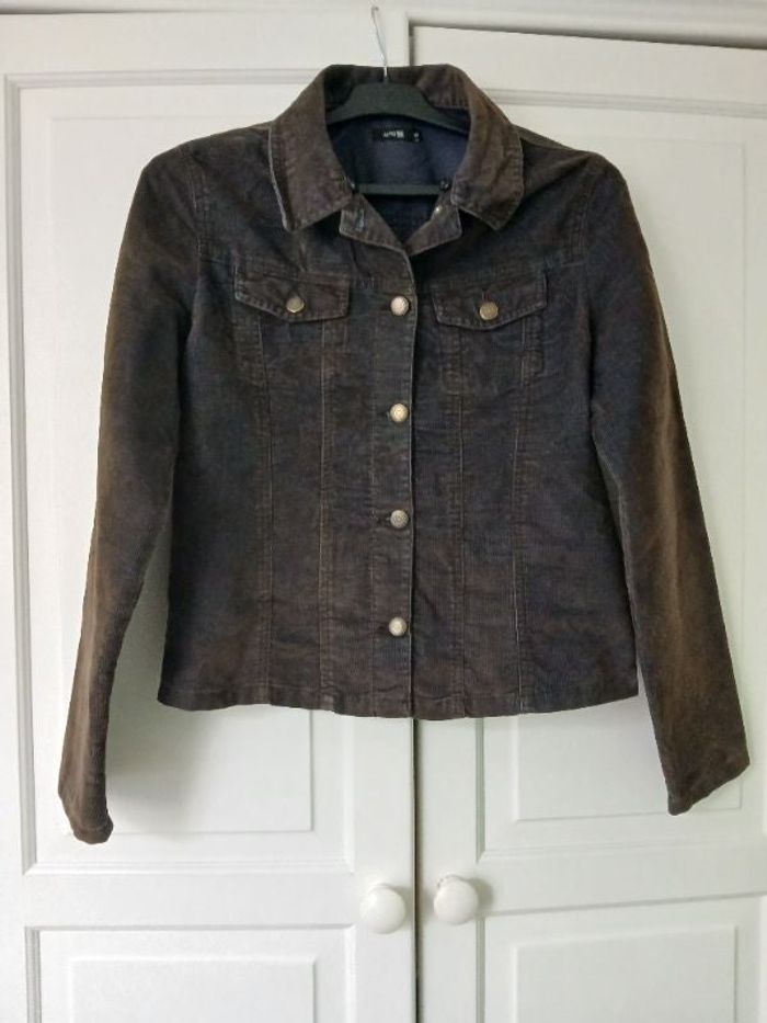 Veste velours marron foncé & reflets bleus 40/L - Autre Ton