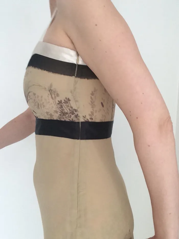Robe Naf Naf légère été chic soie beige motif floral - photo numéro 2