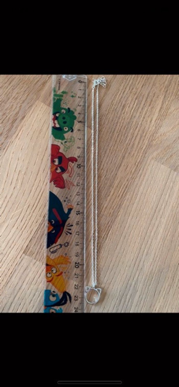 Collier chat argenté neuf - photo numéro 3