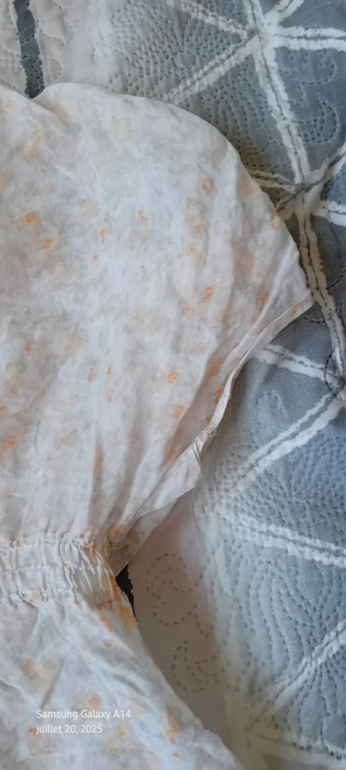 Blouse très légères manches courtes imprimé floral col V avec lien femme 40 esprit - photo numéro 13