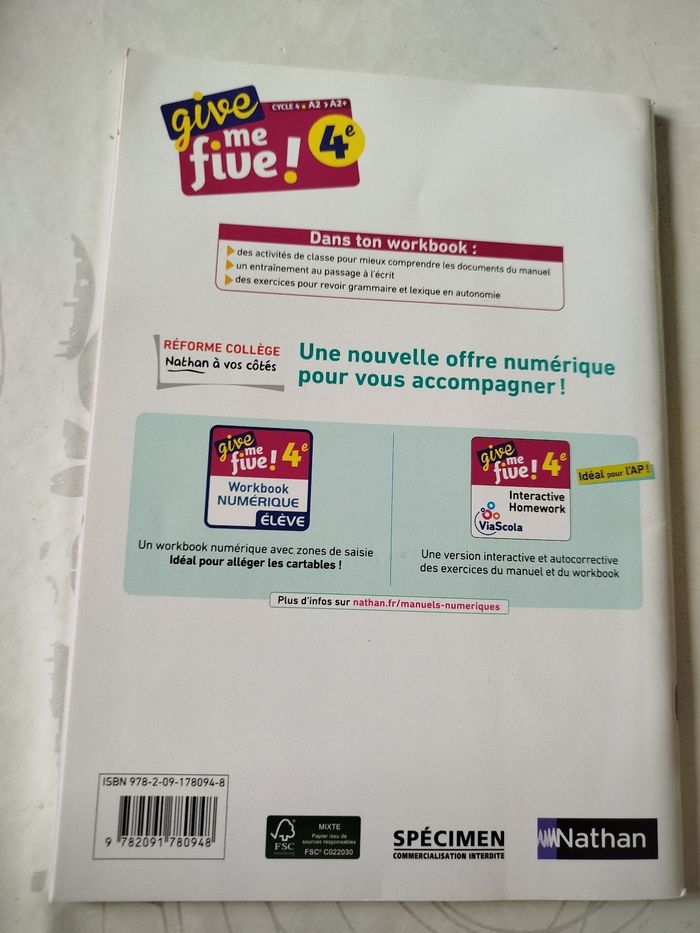 Give me five 4eme workbook - photo numéro 2