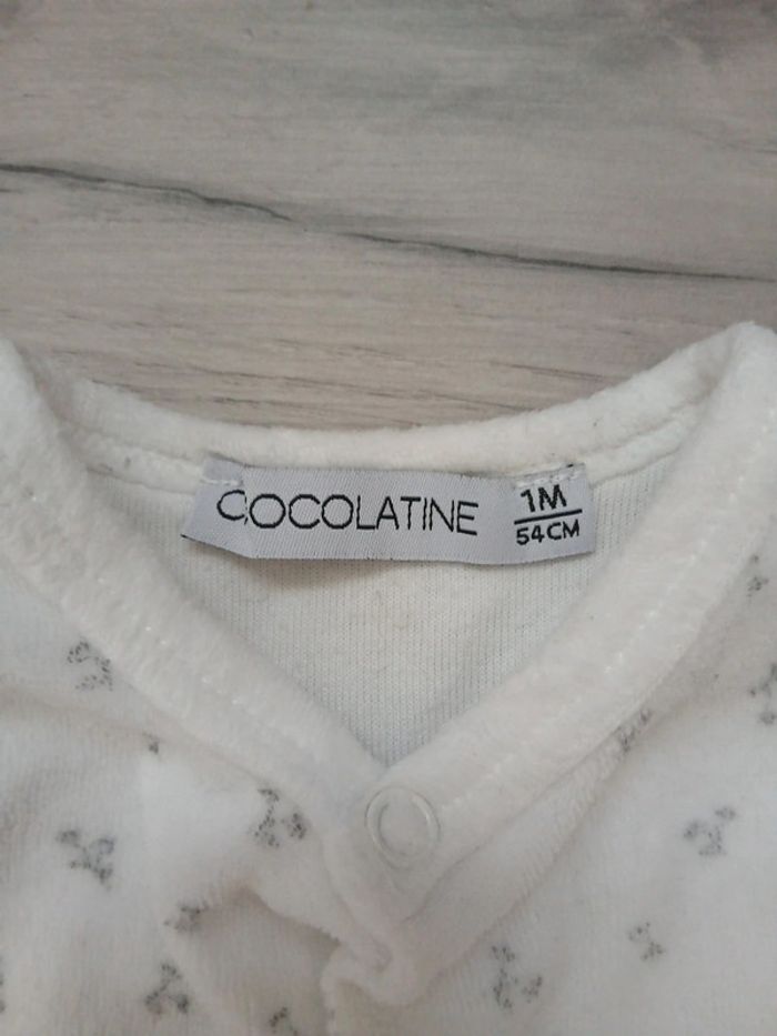 Pyjama velours ~ Chocolatine ~ 1mois (54cm) - photo numéro 3