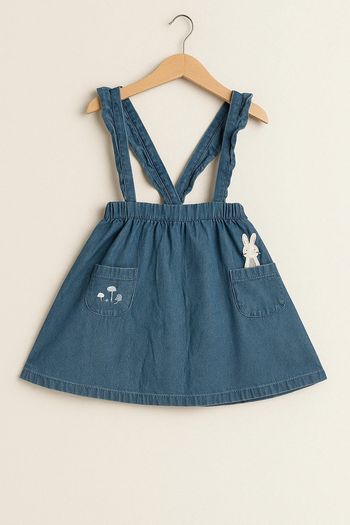 Jupe salopette en jeans by JupeTte fille taille 8 ans