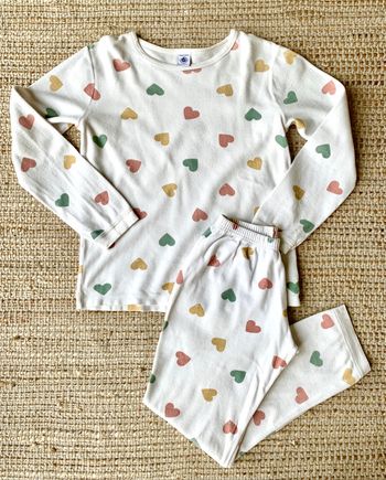 Pyjama 2 pièces Petit Bateau motif cœur