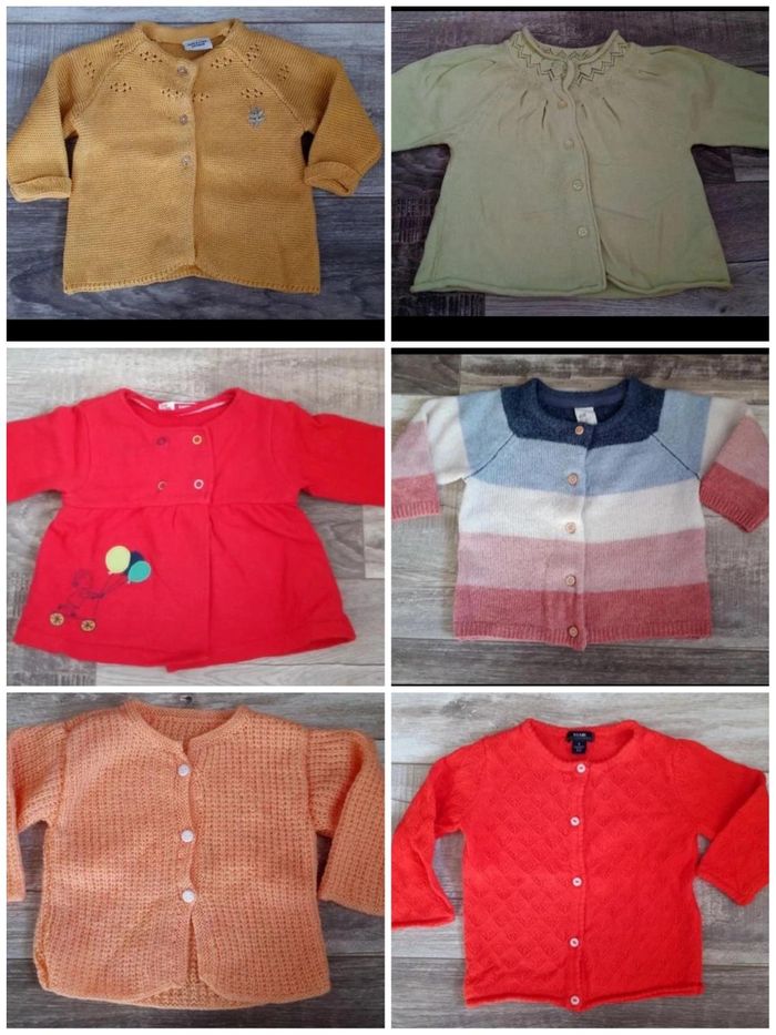 lot gilets fille taille 6 mois