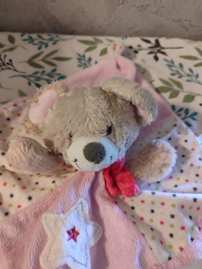 Doudou ours rose mots d'enfants - photo numéro 2