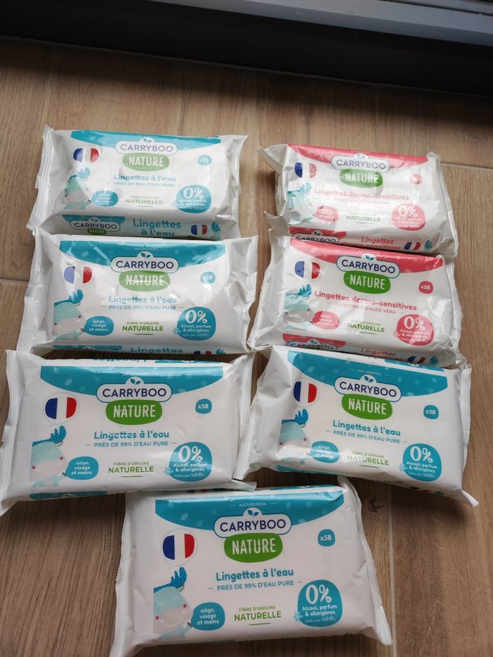 Lot de 7 paquets de lingettes carryboo